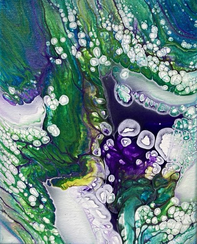 Algae bloom x10 painting - algae, 8"x10"